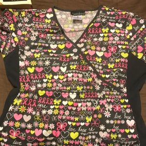 Breast cancer Cherokee scrub top
